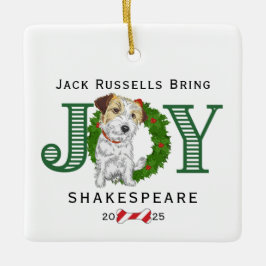 Jack Russells Hämta Joy Julgransprydnad Keramik