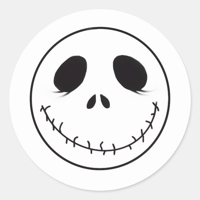Jack Skellington Runt Klistermärke (Framsida)