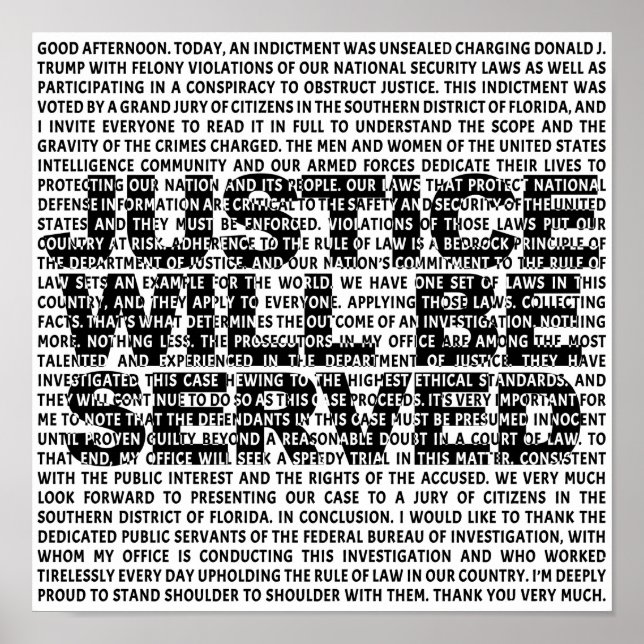 Jack Smith Anti Trump Indication Policy Quote P Poster (Framsidan)