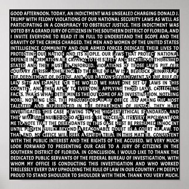 Jack Smith Anti Trump Indication Policy Quote Poster (Framsidan)