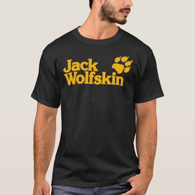Jack Wolfskin logotyp gult Essential T-Shirt (Framsida)