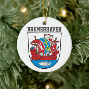 Jacka Arm av Bremerhaven, Tyskland fyrkantsfästpun Julgransprydnad Keramik