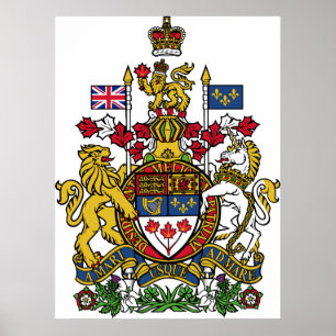 Jacka arm Canada Officiell Heraldry Symbol Logotyp Poster