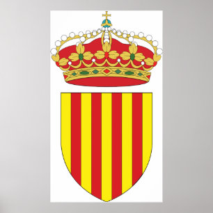 Jacka Arm Cataluña-Officiellen Spanien heraldry Sy Poster