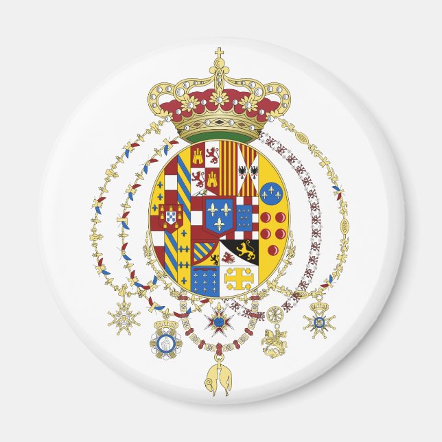 Jacka Arm Kingdom of Two Sicilies Officiell Italie Magnet (Framsidan)