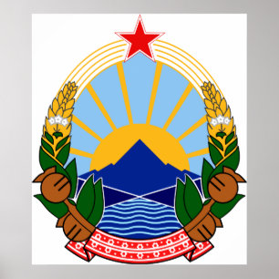 Jacka arm Makedoniens Officiell Heraldry Symbol Poster