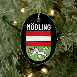Jacka av Arm av Mödling, ÖSTERRIKE Julgransprydnad Keramik