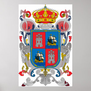 Jacka av arm av Officiell-symbol för Campeche Mexi Poster