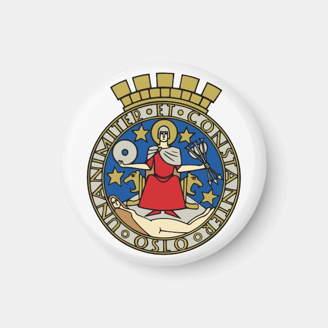 Jacka av Arm av Oslo, Norge Magnet (Framsidan)