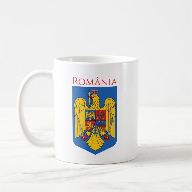 Jacka av Arm av Rumänien Kaffemugg (Vänster)