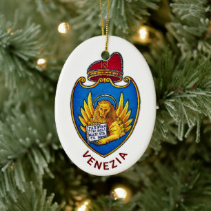 Jacka av Arm av Venedig, Italien Julgransprydnad Keramik