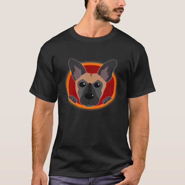 Jacka av Arm belgiske Malinois T Shirt (Framsida)