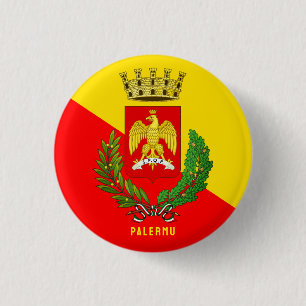 Jacka av arm/ flagga Palermo (stad), Sicilien Knapp