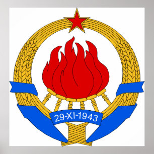 Jacka av Arm Jugoslaviens Officiell Heraldry symbn Poster