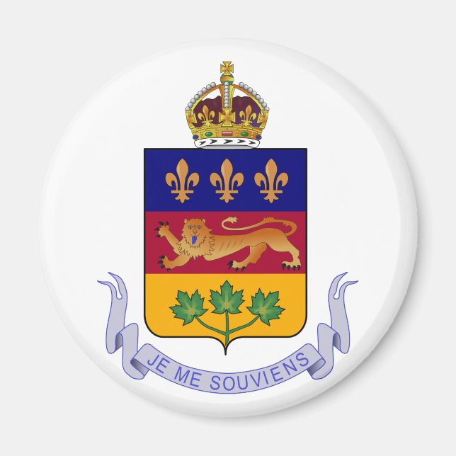 Jacka av arm Québec Officiell Canada Heraldry Logo Magnet (Framsidan)