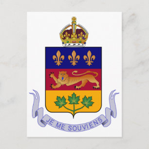 Jacka av arm Québec Officiell Canada Heraldry Logo Vykort