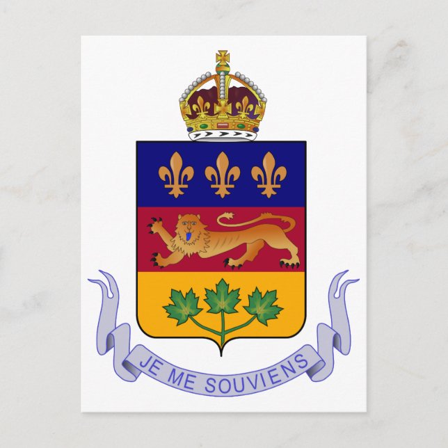 Jacka av arm Québec Officiell Canada Heraldry Logo Vykort (Framsida)