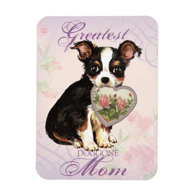 Jacka Chihuahua Heart Mamma Magnet (Vertikal)