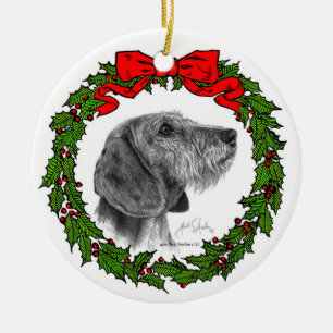 Jacka Dachshund Art av Glenda S. Harlan Julgransprydnad Keramik