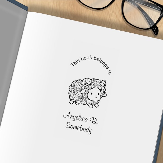 Jacka Dold (Lilla Sheep Ram Bookplate) Stämpel (Skapare uppladdad)