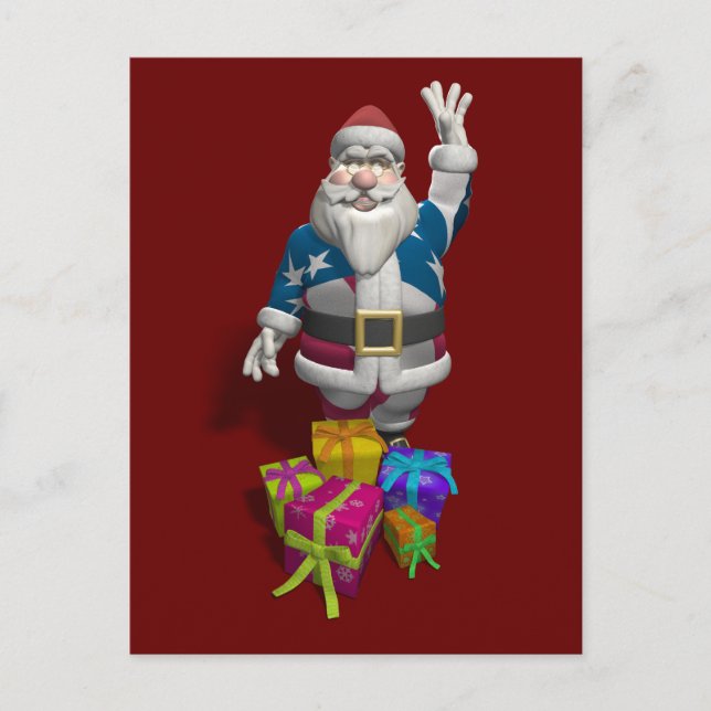 Jacka för jultomtenUS-flagga Helg Vykort (Framsida)