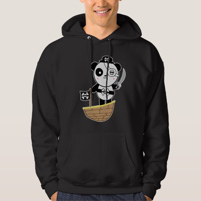 Jacka för piratPandabjörn Hoodie (Framsida)