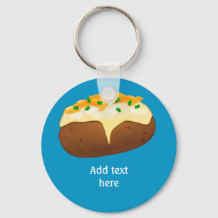 Jacka Spud - Baking Potato och din text Nyckelring