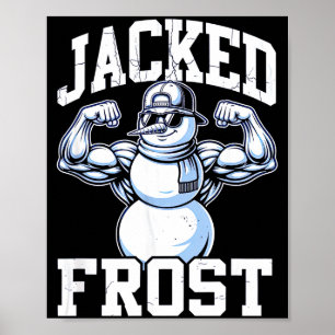 Jackad Frost Muskulös Snöman Vintage Gym Poster