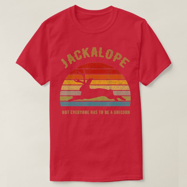 Jackalope, alla måste inte vara en enhörning t shirt (Design framsida)