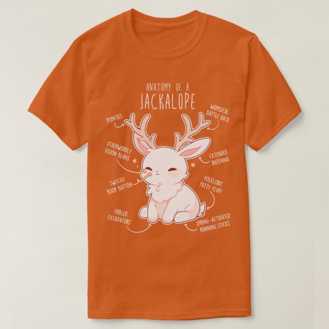 Jackalope Anatomy T Shirt (Design framsida)