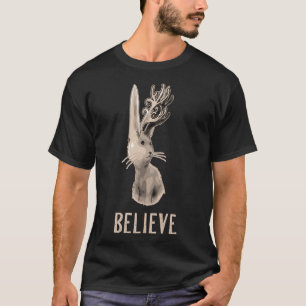 Jackalope BELIEVE Magic Creature Mythological Fa T Shirt