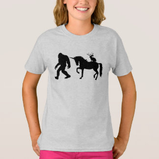 Jackalope, Bigfoot och Unicorn T Shirt