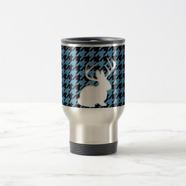 Jackalope blåttsvart Houndstooth Resemugg (Center)