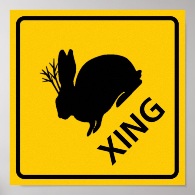 Jackalope Crossing Highway Sign Poster (Framsidan)