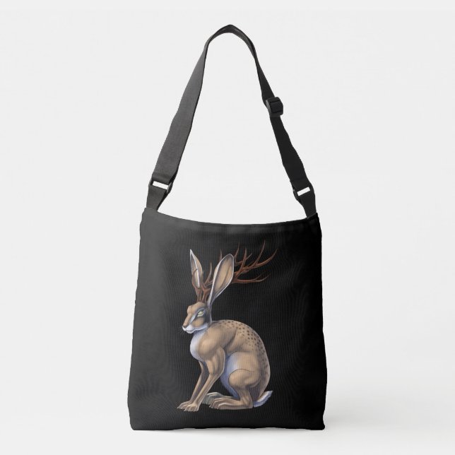 Jackalope Cryptid Animal Axelväska (Framsida)