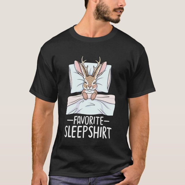 Jackalope Cryptid Favorite Sleep T Shirt (Framsida)