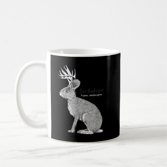 Jackalope Funny Rabbit Kaffemugg (Vänster)