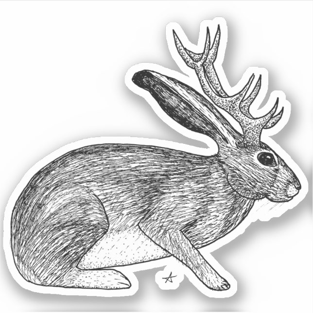 Jackalope Klistermärken (Framsida)