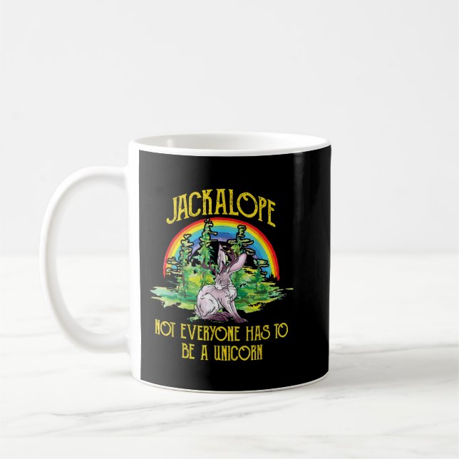 Jackalope måste inte alla vara ett enat regnbåge kaffemugg (Vänster)