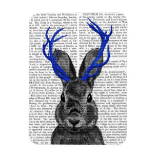 Jackalope med Blue Antlers Magnet