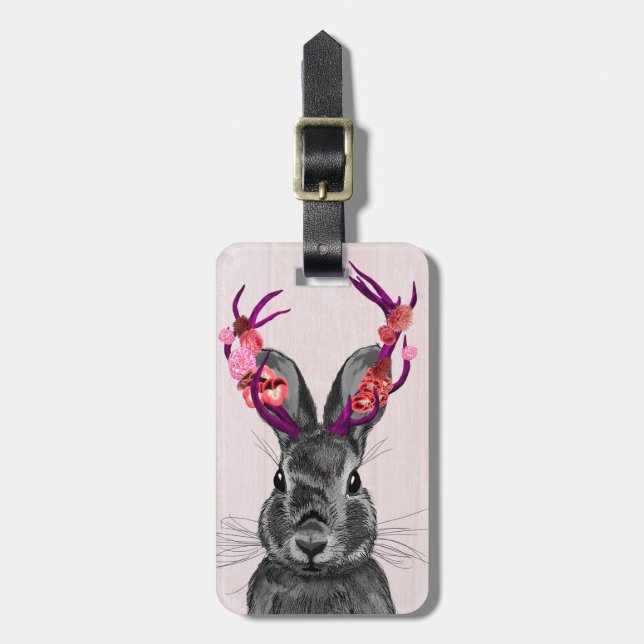 Jackalope med Rosa Antlers 2 Bagagebricka (Vertikal Framsida)