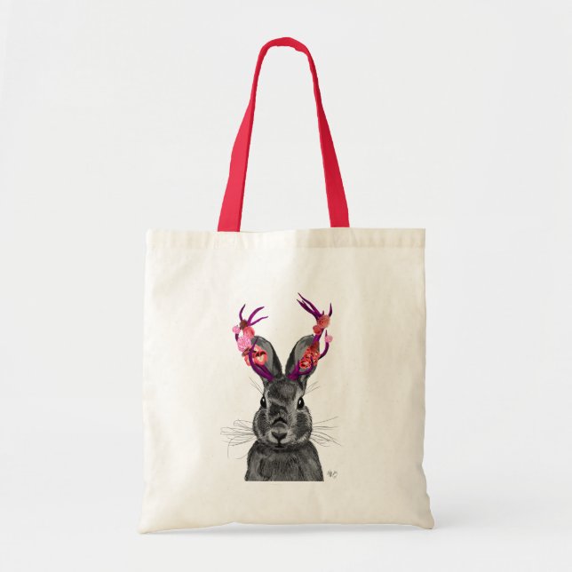 Jackalope med Rosa Antlers 2 Tygkasse (Framsidan)