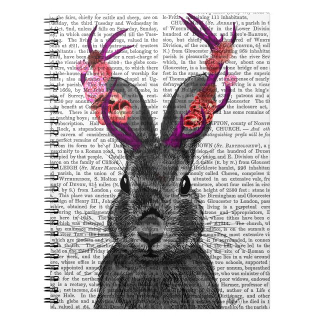 Jackalope med Rosa Antlers Anteckningsbok (Framsidan)