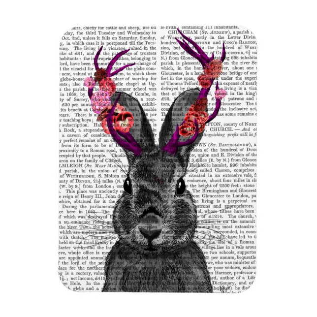 Jackalope med Rosa Antlers Magnet (Vertikal)