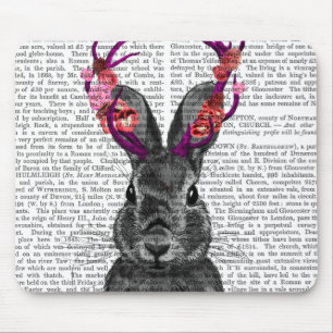 Jackalope med Rosa Antlers Musmatta
