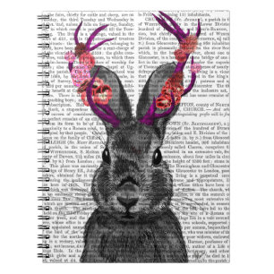 Jackalope med rosa horn anteckningsbok