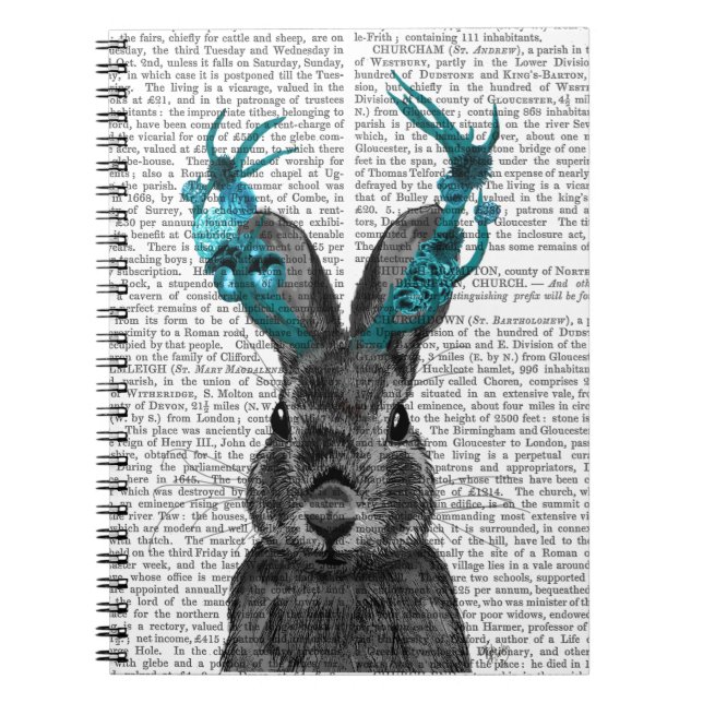 Jackalope med Turquise Antlers Anteckningsbok (Framsidan)