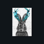 Jackalope med Turquise Antlers Canvastryck<br><div class="desc">Djur och natur</div>