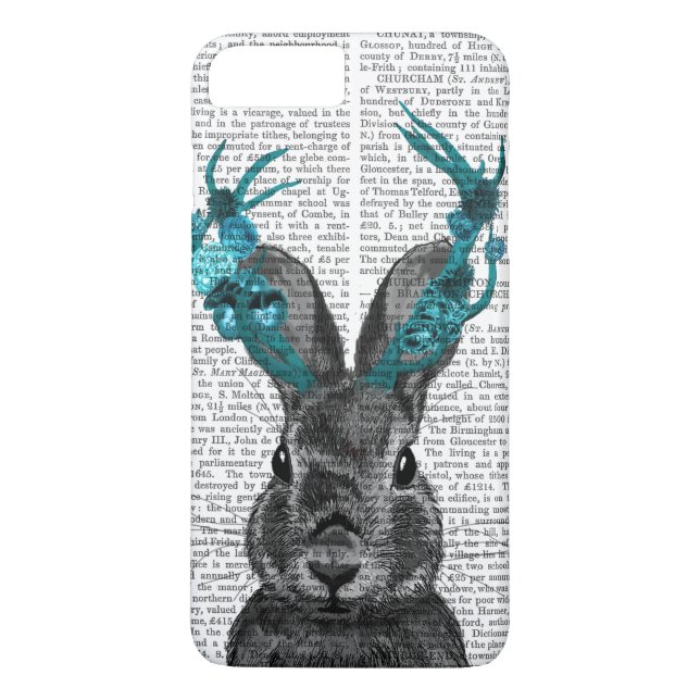 Jackalope med Turquise Antlers Case-Mate iPhone Skal (Baksida)