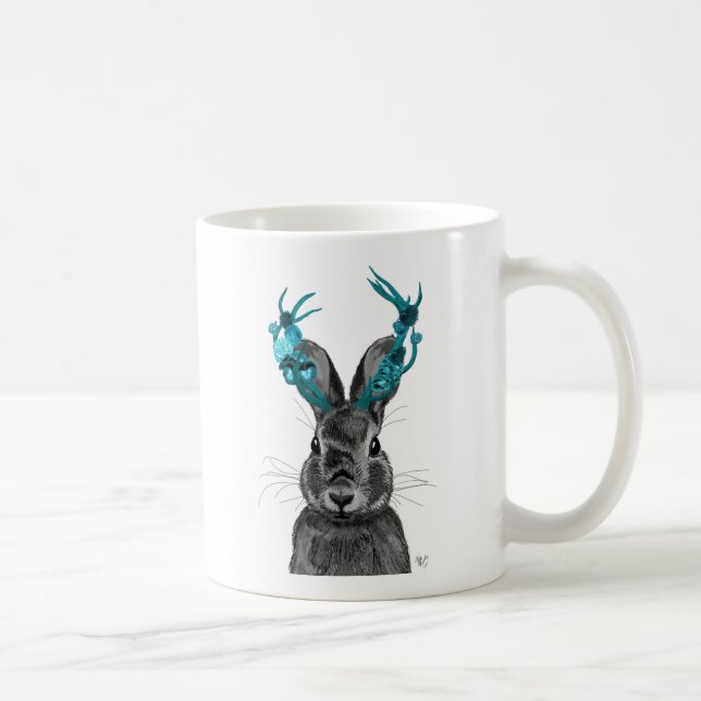 Jackalope med Turquise Antlers Kaffemugg (Höger)